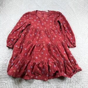 Tucker + Tate Corduroy Tiered Dress Girl's 7 Floral Cottagecore Autumn Boho Kids